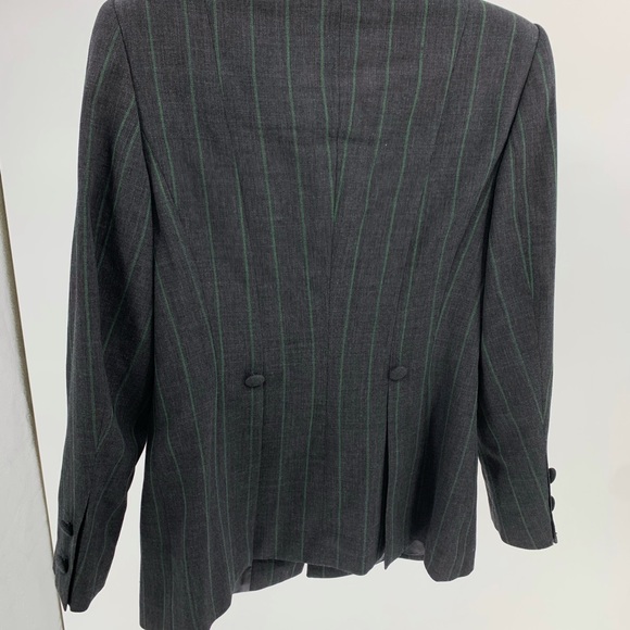 Rena Lange Grey Pin Striped Blazer 8 Read - Picture 2 of 8